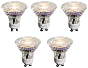 5 darabos GU10 50 mm-es LED izzókészlet, átlátszó, 3,5 W, 330 lm, 3000 K