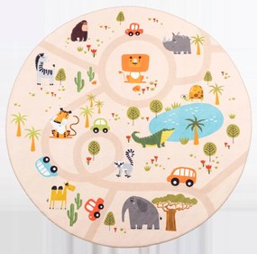 Gyerekszőnyeg Ares Utcák 160cm kör bézs város