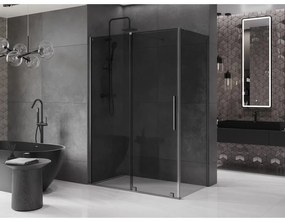 Mexen Velar, tolóajtós zuhanykabin 160 x 85 cm, 8mm szürke üveg, polírozott grafit, 871-160-085-41-66