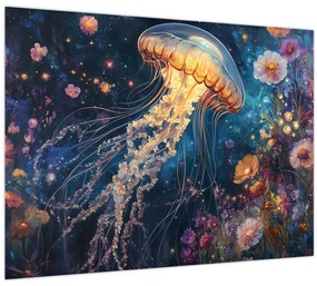 Üveg kép - Varázslatos medúza (70x50 cm)