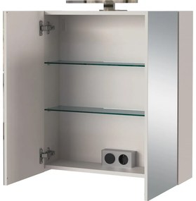Krémszínű fali tükrös fürdőszoba szekrény 60x71 cm Arcena – Germania