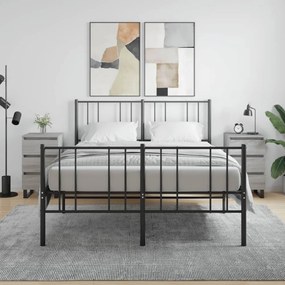 2 db szürke sonoma színű szerelt fa éjjeliszekrény 40x35x69 cm