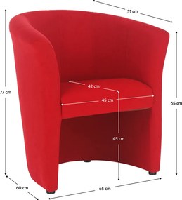 Klub fotel, piros, CUBA