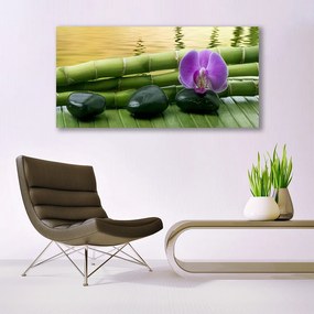 Akrilüveg fotó Virág Stones Bamboo Nature 125x50 cm