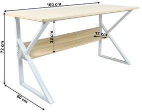 Íróasztal Torcor 100 (természetes tölgy + fehér). 1020884