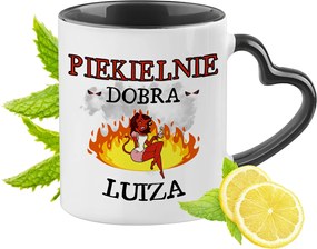 Lujza Bögre Fekete Szív Alakú Füllel Ajándék Nyomtatott