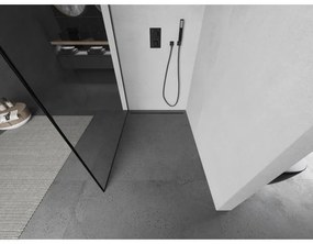 Mexen Kioto, Walk-In zuhany paraván 100 x 200 cm, 8 mm átlátszó üveg fekete mintás, grafit profil, 800-100-101-66-70