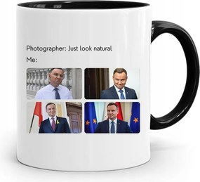 Andrzej Duda Elnök Fekete Bögre Ajándék fényképes nyomtatással