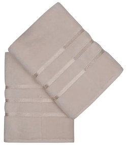 Dolce 2 db-os homokbarna pamut fürdőlepedő szett, 70 x 140 cm - Foutastic