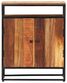tömör újrahasznosított fa és acél kisszekrény 60 x 35 x 76 cm