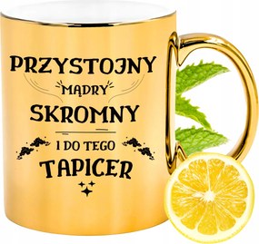 Prémium Arany Fényes Bögre Kárpitos Ajándék Nyomtatott Fotó