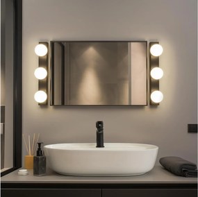BRILAGI - SZETT 2x LED fürdőszobai fali lámpa HOLLYWOOD 3xLED/3W/230V 39 cm IP44 fekete