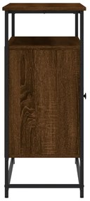 barna tölgy színű szerelt fa tálalószekrény 100 x 35 x 80 cm