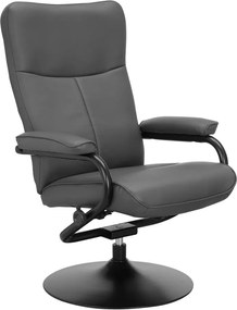 Szürke bőrutánzat relaxációs fotel lábtartóval Istad – Støraa