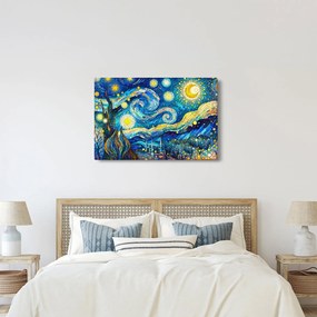 Kép – Csillagos éjszaka mozaikja (90x60 cm)