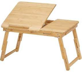 Laptop asztal, bambusz reggelizőtálca 5 állítható dőlésszöggel | SONGMICS
