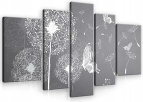 Vászonkép Pillangók Szürke Modern Vászon Fal Hálószoba Nappali 170x100