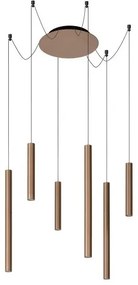 Lucide 74403/06/97 - LED Dimmelhető csillár zsinóron LORENZ 6xLED/4W/230V réz