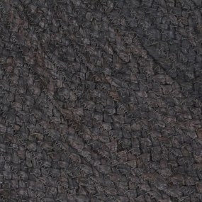 sötétszürke kézzel font kör alakú jutaszőnyeg 90 cm