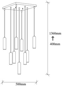 Kábeles csillár TEMPO 9xE27/40W/230V arany