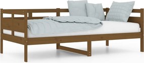 vidaXL mézbarna tömör fenyőfa kanapéágy 90 x 190 cm