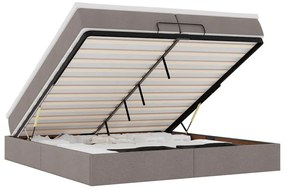 oszmán ágykeret matracokkal tópszín 200x200cm szövet