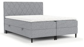 Szürke ágyneműtartós boxspring ágy 140x200 cm Gwen – Maison de Rêve