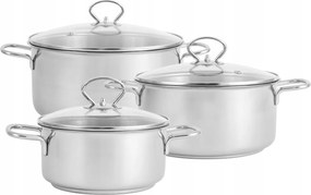 Alacsony edénykészlet fedővel 18/0 indukciós olasz gáz