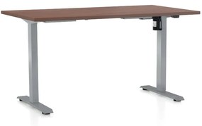 OfficeTech A állítható magasságú asztal, 140 x 80 cm, szürke alap, dió