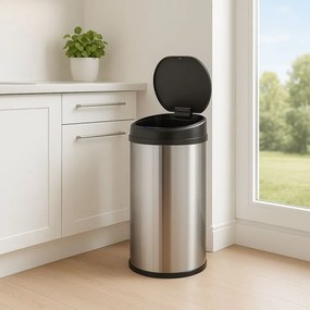 Automata szemeteskuka 50 L szenzorral rozsdamentes acél