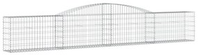 vidaXL 5 db íves horganyzott vas gabion kosár 400x30x60/80 cm