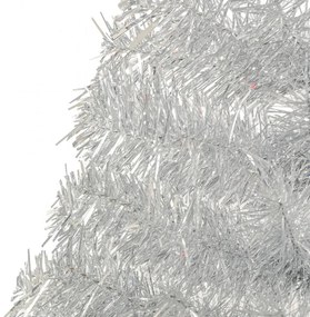 ezüstszínű PET fél műkarácsonyfa állvánnyal 150 cm