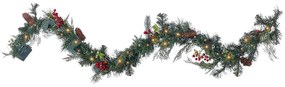 Zöld karácsonyi füzér égősorral 180 cm ELBRUS Beliani