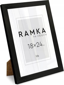 Képkeret 18x24 cm 24x18 tartóval Fekete