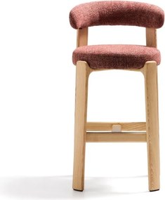 Terrakotta színű-világos natúr színű kőrisfa bárszék (ülésmagasság 75 cm) Granite – Kave Home