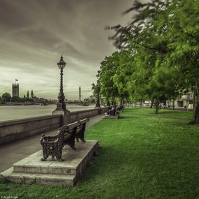 Poszter 20x20cm Pad a Temze partján parkban, Assaf Frank