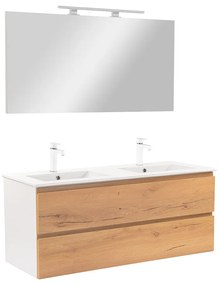 Vario Pull 120 komplett fürdőszoba bútor fehér-tölgy