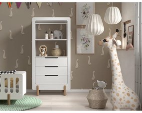 Fehér nyitott gyerek ruhásszekrény 88x180x57 cm Smile – Vipack