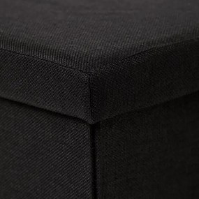 Fekete Szövet Tárolós Puff. TAB-461 BK2