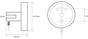 SAPHO XR009 X-Round üvegpolc tartó 8 mm, ezüst