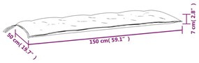 2 db melange világosszürke szövet kerti padpárna 150 x 50 x 7cm