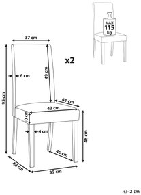 Étkezőszék szett 2 db Borway (fehér). 1010057
