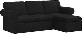vidaXL Kanapé Fekete 215 x 138 x 80 cm szövet