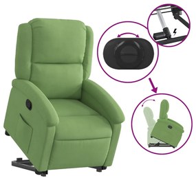 világoszöld bársony felállást segítő dönthető fotel