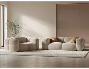 Bézs bársony kanapé 210 cm Loretto – Cosmopolitan Design