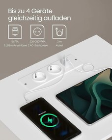 Éjjeliszekrény 2 darabos szett beépített töltőfunkcióval, matt fehér