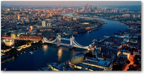 Fotó üvegkép London madártávlatból 140x70