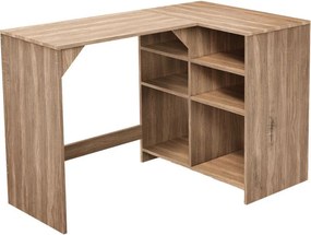 L alakú sarok íróasztal / számítógépasztal polcokkal 110x69cm, sonoma tölgy - Intenso Home