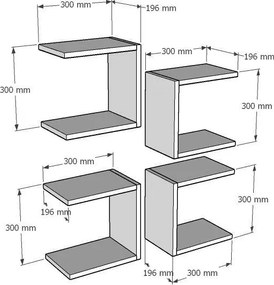 Fali polc base - white
