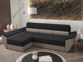 Sarok ülőgarnitúra Radiant L3 (fekete + szürke) (B). 1062237